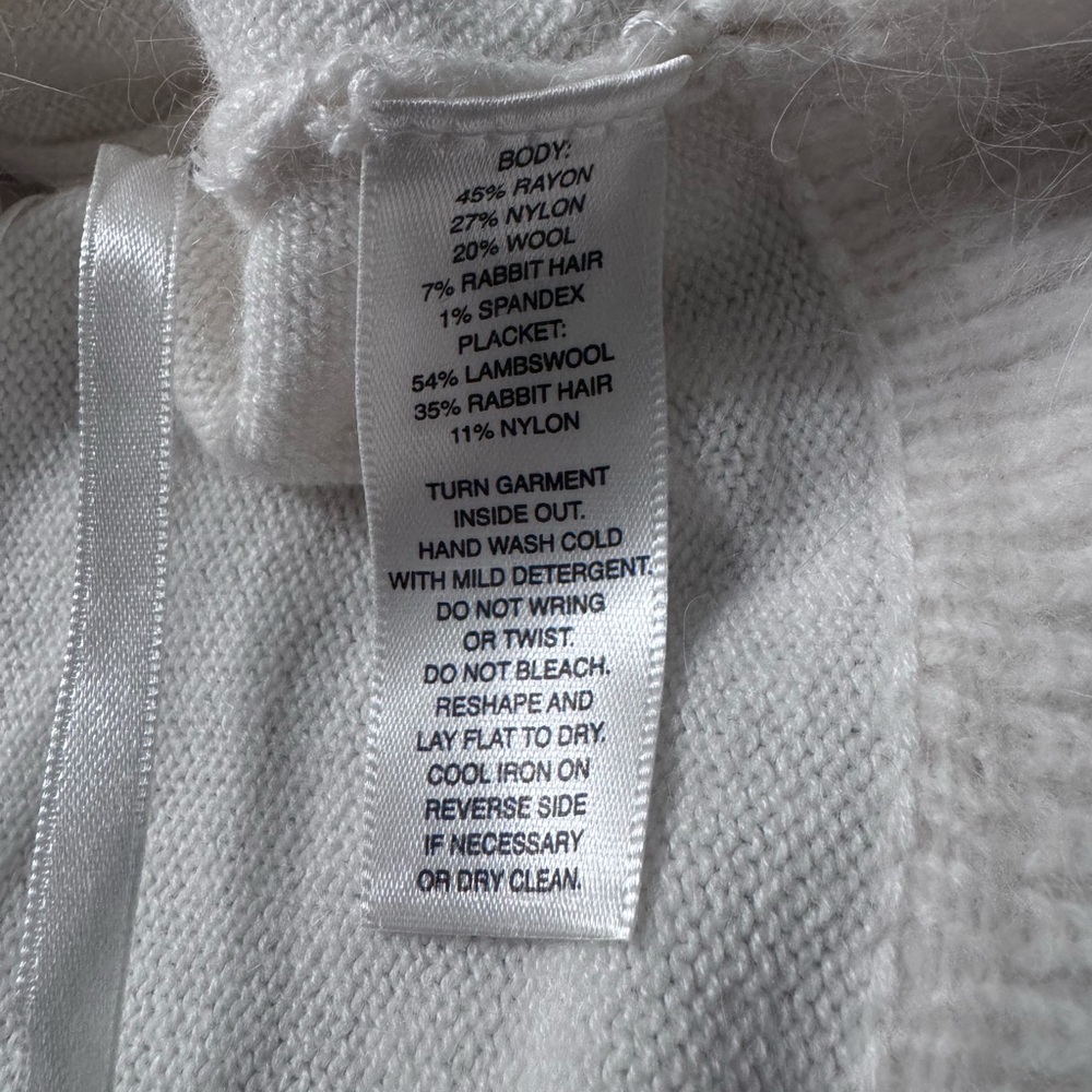 NWT White House Black Market Ivory Ruffle Collar Cropped Cardigan - Picture 7 of 8